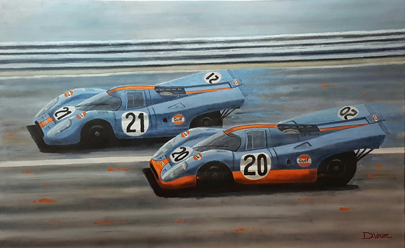 Porsche 917 Le Mans 1970, Porsche 917, Gulf, gallery race cars paintings