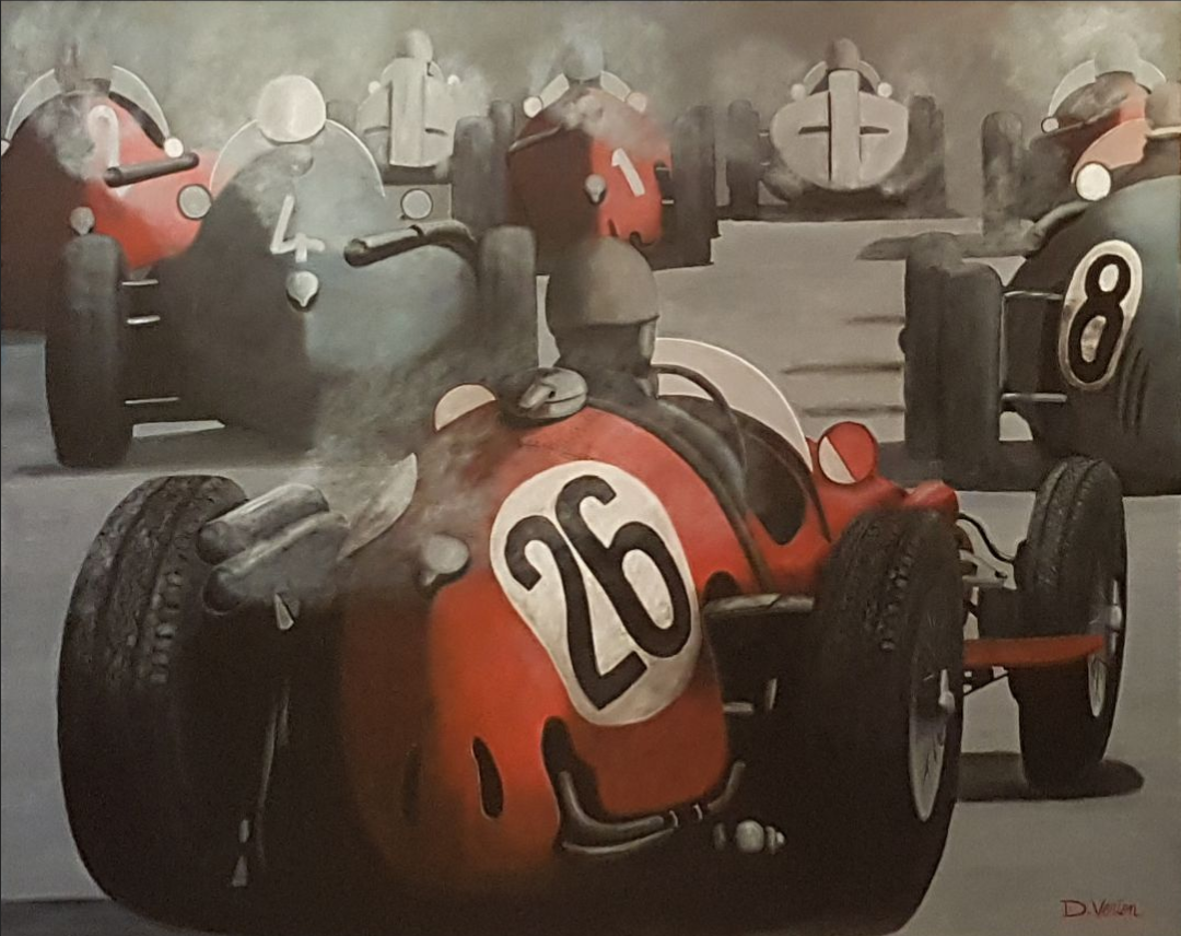 Maserati, maserati 250 F,tableau verien, gallery race cars paintings, peinture voiture