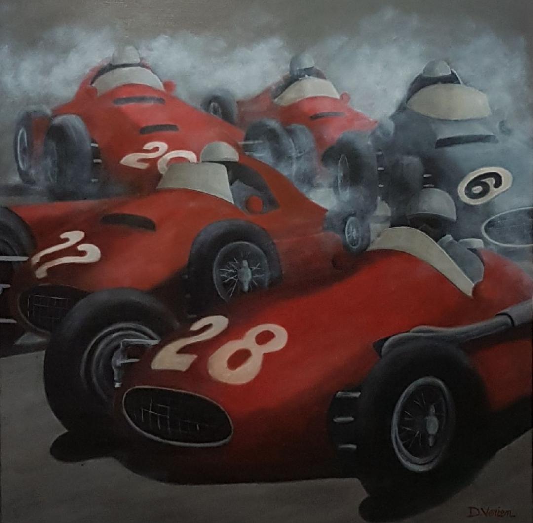 Maserati, maserati F 250,tableau verien, gallery race cars paintings, peinture voiture