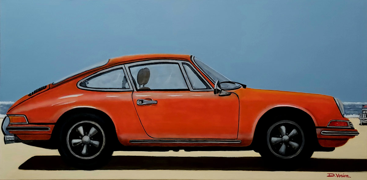 Porsche 911 California beach -40x80